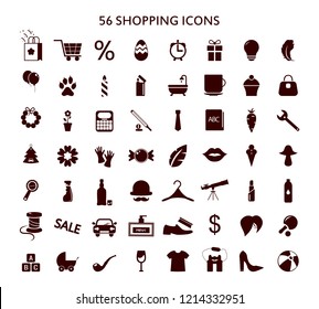 Set of & supermarket icons, shopping and online shopping icons. Vector Illustration