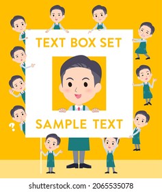 A set of Supermarket staff man with a message board.Since each is divided, you can move it freely.It's vector art so easy to edit.