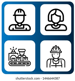 Set of supervisor icons such as Worker , supervisor