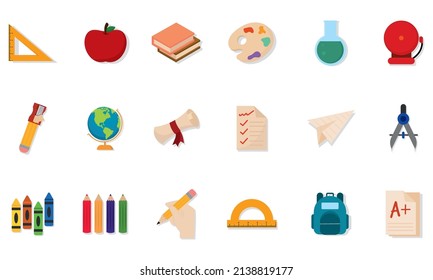 Establecer la ilustración vectorial de la escuela