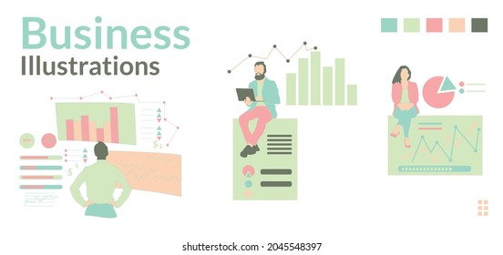 Support Business Illustrator Vektor. bearbeitbare Farbe.