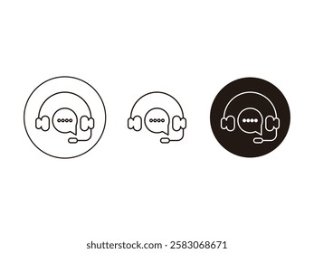 set of support headset earphone symbol design vector illustration isolated on transparent background