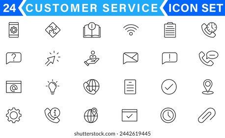 set of support icons, help, communication, info, customer service