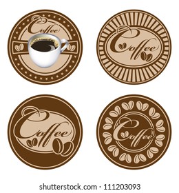 Set of support under a cup. All elements are grouped. Vector images for easy editing.
