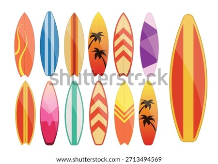set of surf board vector illustration