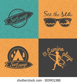 Set of Surf logo and emblem. Surf summer t-shirt design