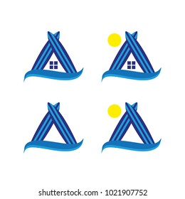 A set of surfboard icons