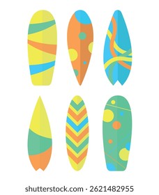 Set of surfboard icons. Recreation, sports, tourism.