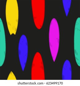 Set of surfboard silhouettes in scale,
