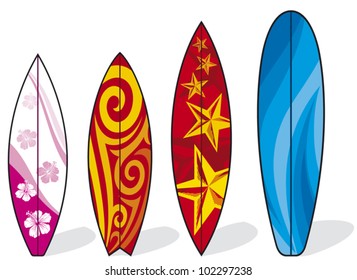 set of surfboards 