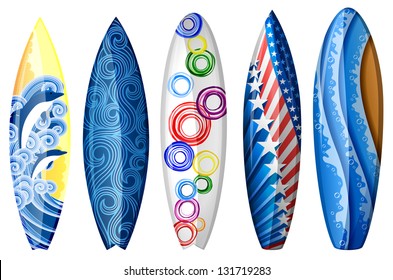 Set of surfboards, EPS 10, file contains transparency