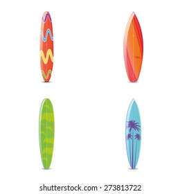 Set Surfboards On White Background Vector Stock Vector (Royalty Free ...