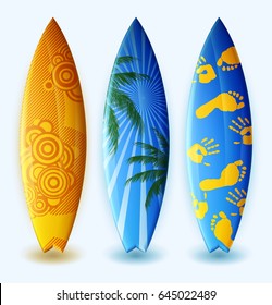 Surfboards Isolated On White Vector Illustration Stock Vector (Royalty ...