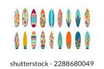 Set of surfboards. Vector illustration design.