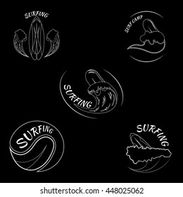 Set surfing logo vector illustration