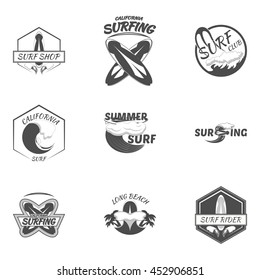 Set. surfing logo vector illustration