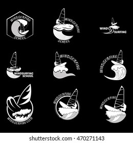 Set. surfing logo vector illustration