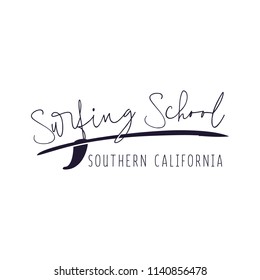 A set of surfing for printing. Wild wave logo, surf point sticker, elements of boards for school surfing.