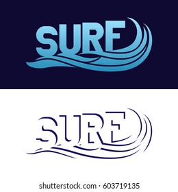 Set of Surfing typography posters. T-shirt fashion Design. Template for postcard, banner, flyer. Surf Logo