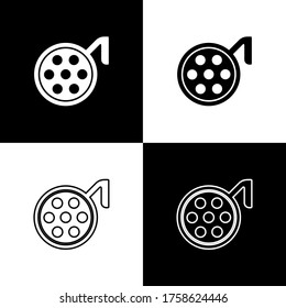 Ajuste el icono de la lámpara de cirugía aislada en fondo blanco y negro. Ilustración vectorial