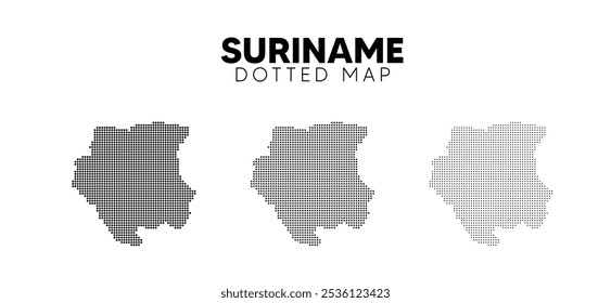 Conjunto de Suriname Dotted map vetor em branco isolado