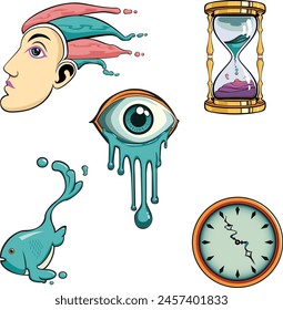 A Set of Surrealist Elements Illustration