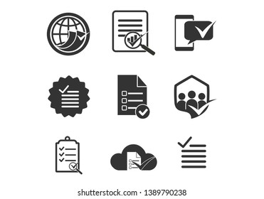 Set of survey, check list icon logo