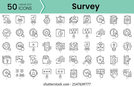 Set of survey icons. Line art style icons bundle. vector illustration