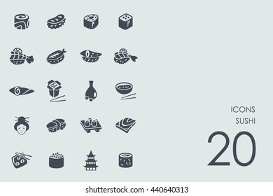 Set of sushi icons