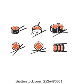 set of sushi logo vector