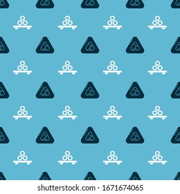 Set Sushi and Sushi on cutting board on seamless pattern. Vector