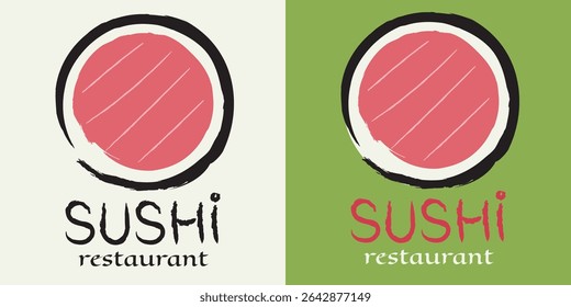 Set, logotipo do restaurante do sushi, sushi, rolos, salmão, peixe, frutos do mar, cozinha japonesa, cozinha coreana, cozinha asiática