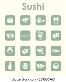 It is a set of sushi simple web icons