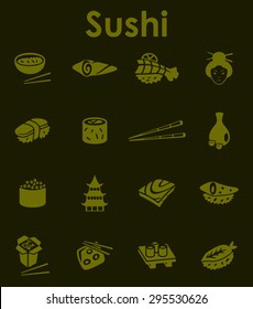 It is a set of sushi simple web icons