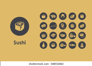 It is a set of sushi simple web icons