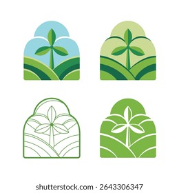Set of Sustainable Wind Energy Logo Designs
