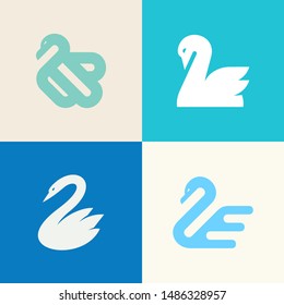 Set of Swan logo. Icon design. Template elements