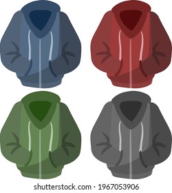 Set of Sweatshirt with handles. Cartoon flat illustration isolated on white background