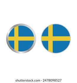 Conjunto De Diseño De Vector De Bandera De Suecia.