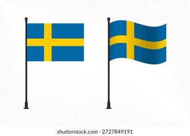 Schweden-Flaggen einzeln für die Feier des Unabhängigkeitstages