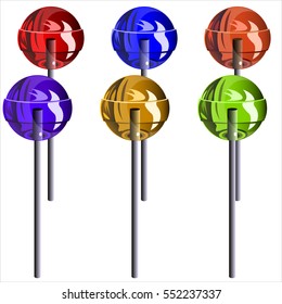 set of sweet candy on white background vector illustration