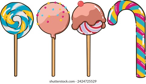 Conjunto de ilustración vectorial de dulces