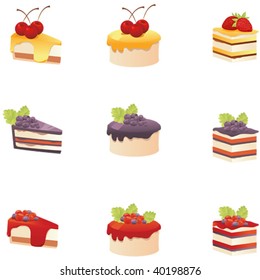 set of sweet dessert