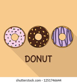 Set of sweet donuts.Vector cartoon style
