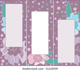 Set of sweet floral banners