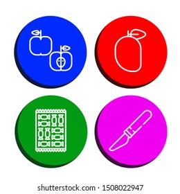 Set of sweet icons such as Apple, Mango, Candy, Slice , sweet