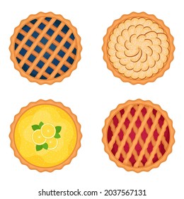 Set of sweet pies, vector illustration