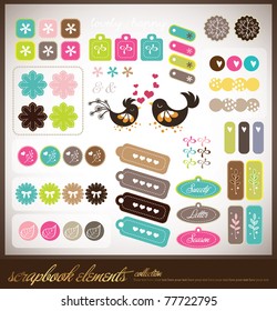 set of sweet scrap book or sticker collection