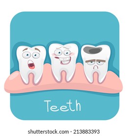 set of sweet teeth for dentistry for dental pain and treatment