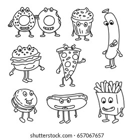 Set of sweets and cakes - vector illustration